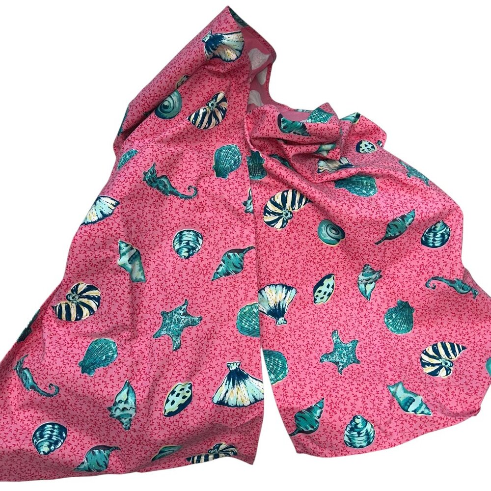 April Cornell NEW pink blue SHELLS print cotton Fench Provencal Table Runner